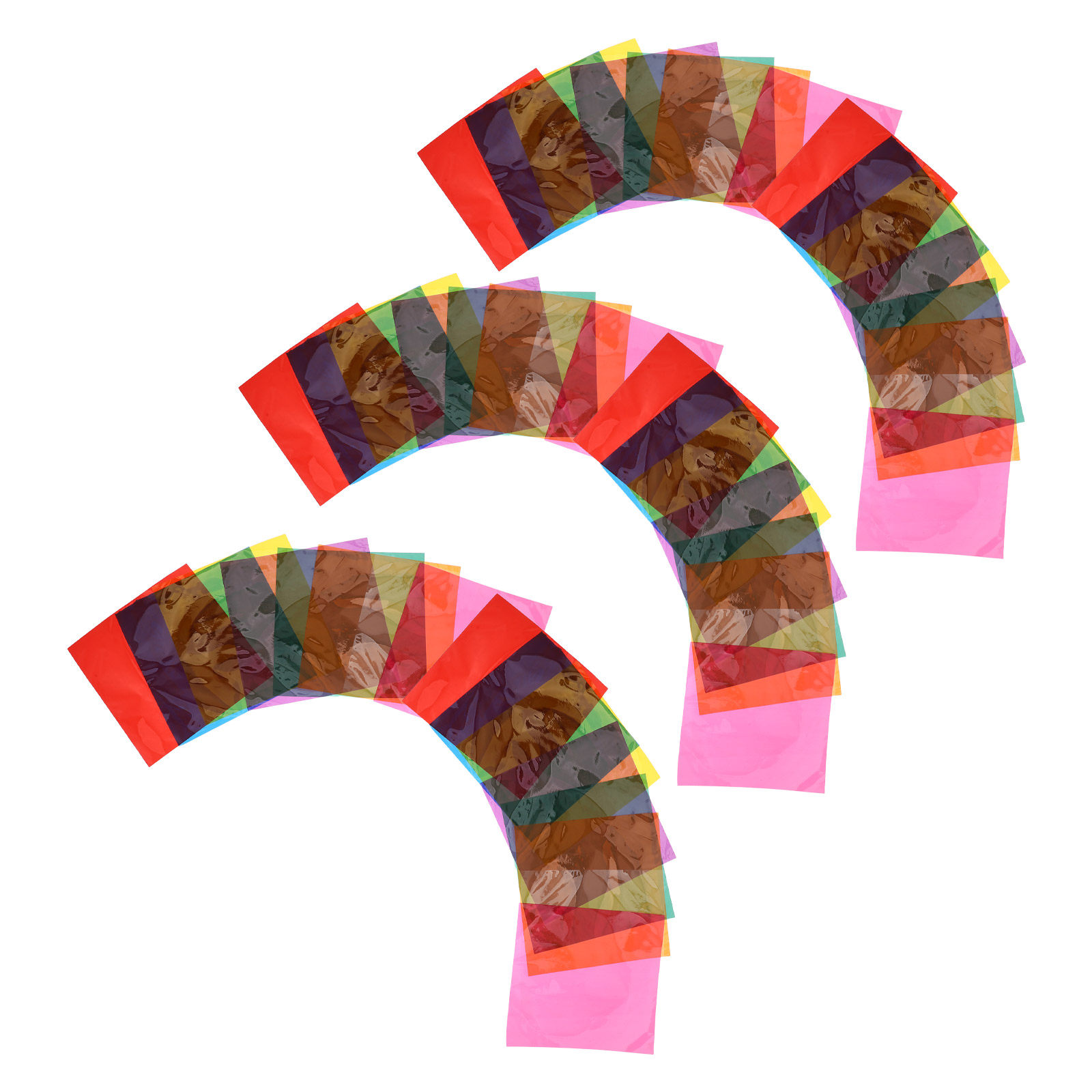 Craft Embellishments - 90 stuks gekleurde cellofaanpapier vellen, lichtdoorlatend