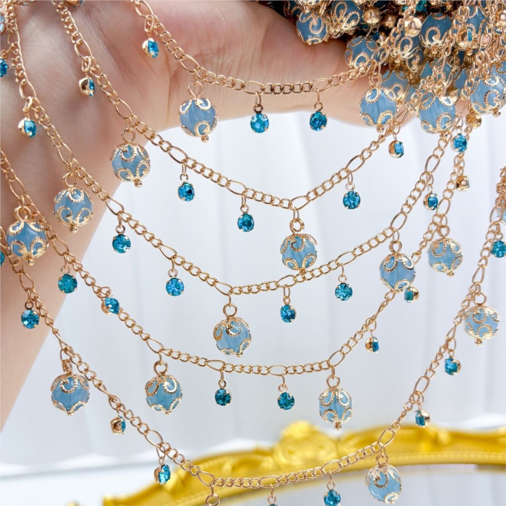 Pearl Trim Chain - 0,5 meter/1 meter glazen kraal strass