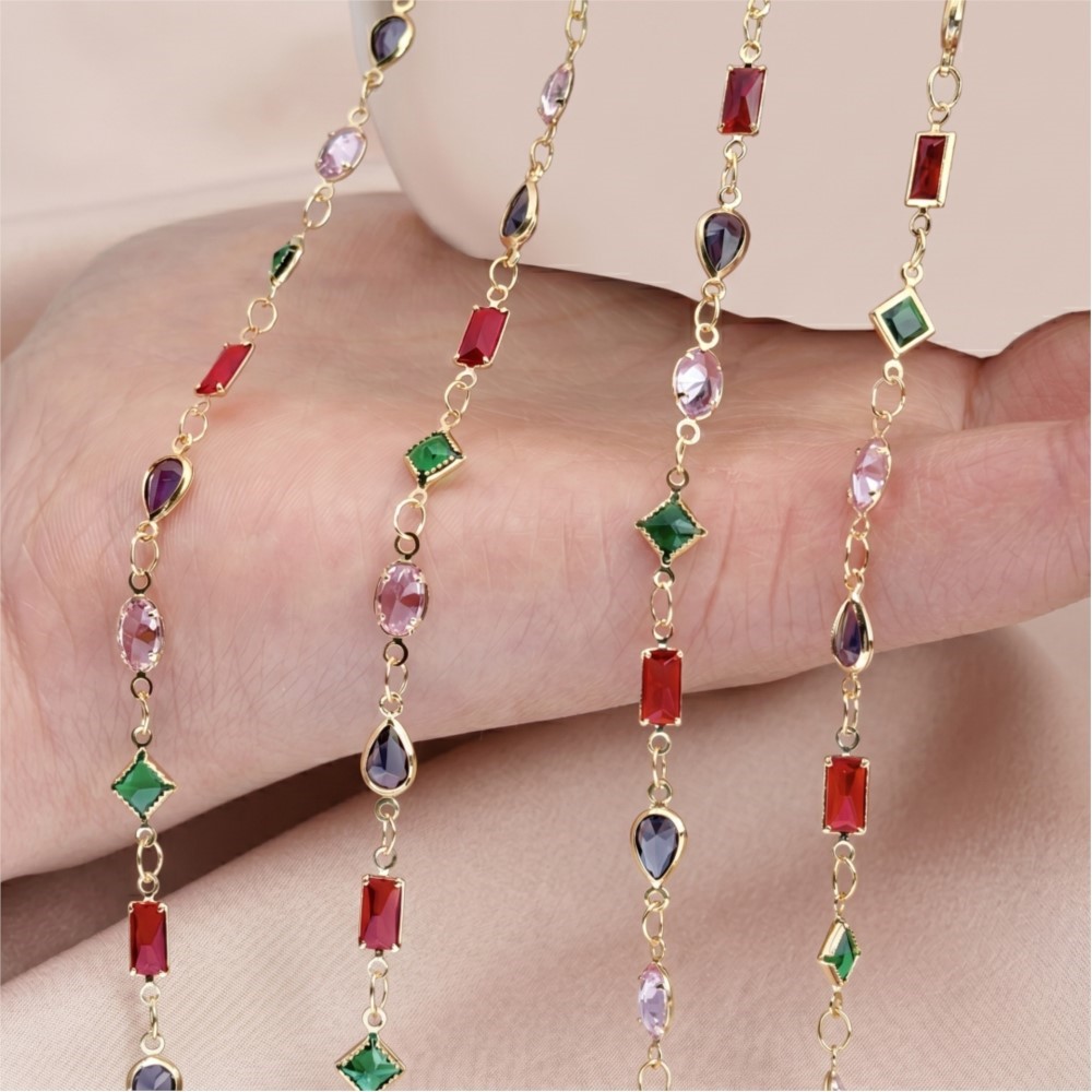 1 meter gemengde gekleurde rec - Pearl Trim Chain recensie en prijs