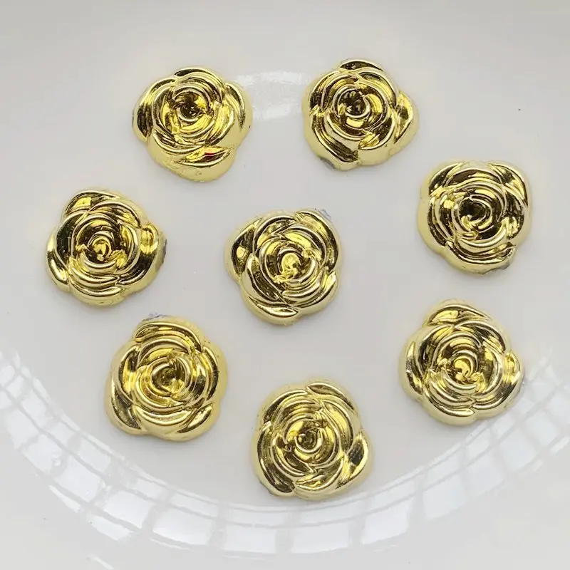 40pcs 14mm Goud Rose Bloemen H - Embellishment Glue Craft recensie en prijs