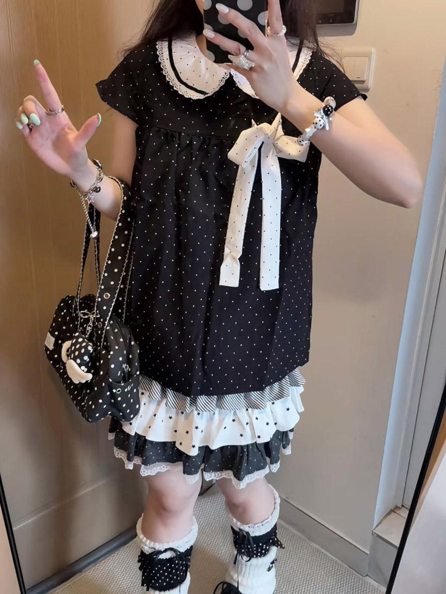 Y2K Kawaii Japanse Polka Dot 2 - Elastic Lace Trim recensie en prijs