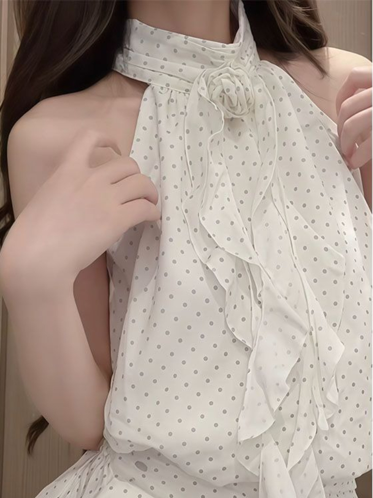 Franse zoete polkadot 2-delige - Elastic Lace Trim recensie en prijs