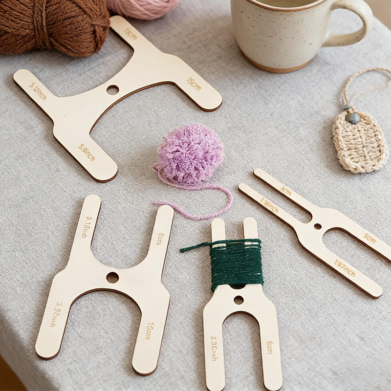 4-delige houten pomponmakerset - Pom Pom Maker Tool recensie en prijs