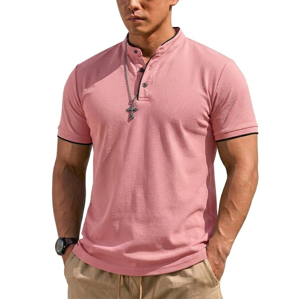 Zomer Henley-shirt met korte m - Embellish Knit recensie en prijs